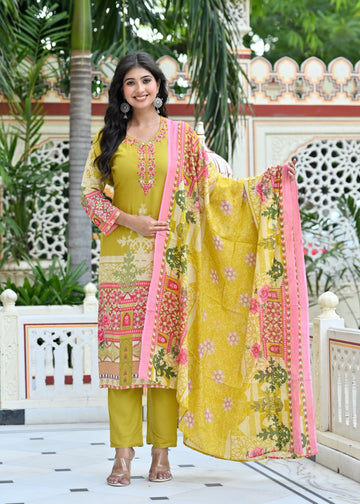 Vibrant Floral Printed Lawn Suit