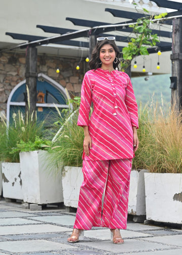 Pink Tie-Dye Cotton Co-ord Set